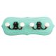 Sea Green Black Double Loop Ceramic Iron Wooden Hooks